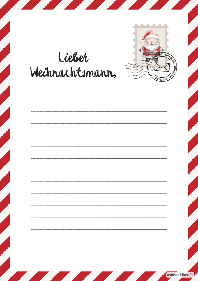 Briefe An Den Weihnachtsmann Vorlage